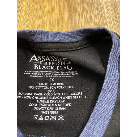Assassin's Creed IV Black Flag Blue Long Sleeve Graphic Tee Men's 2X - Picture 2 of 5